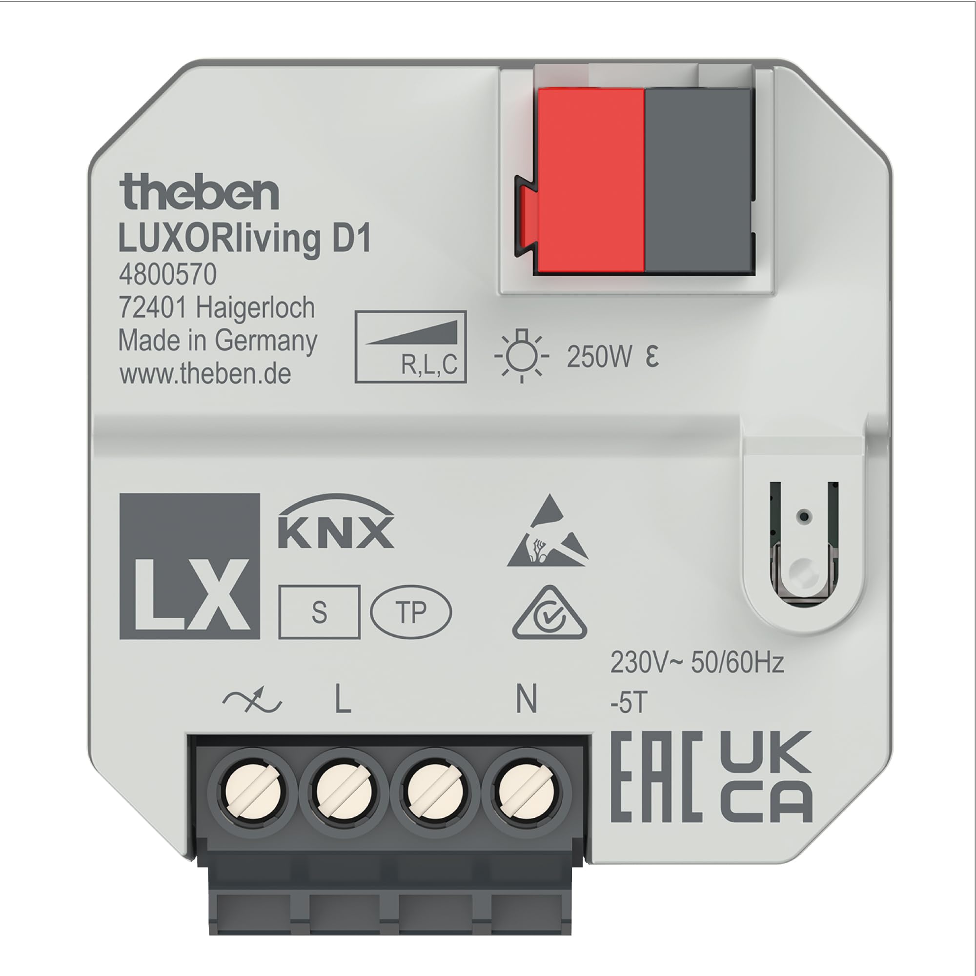 Theben 4800570 LUXORliving D1 Unterputz-Universal-Dimmaktor 1-fach