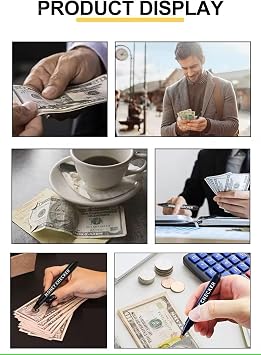 Counterfeit Money Bill Detector Pen Easy to Use and Reliable Universal Currency Fake Bill Checker for Personal & Commercial Use Ensures Authenticity and Prevents Fraud (2 Pack)