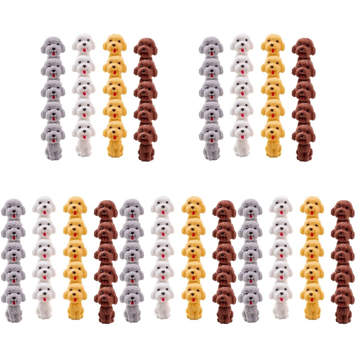 NUOBESTY 5 Juegos Goma De Borrar Para Lápiz De Perro De Peluche Dog Toys Borrador De Dibujos Animados Suministros Para Mascotas Borradores De Perro Borrador De Lápiz Cachorro 20 Piezas * 5