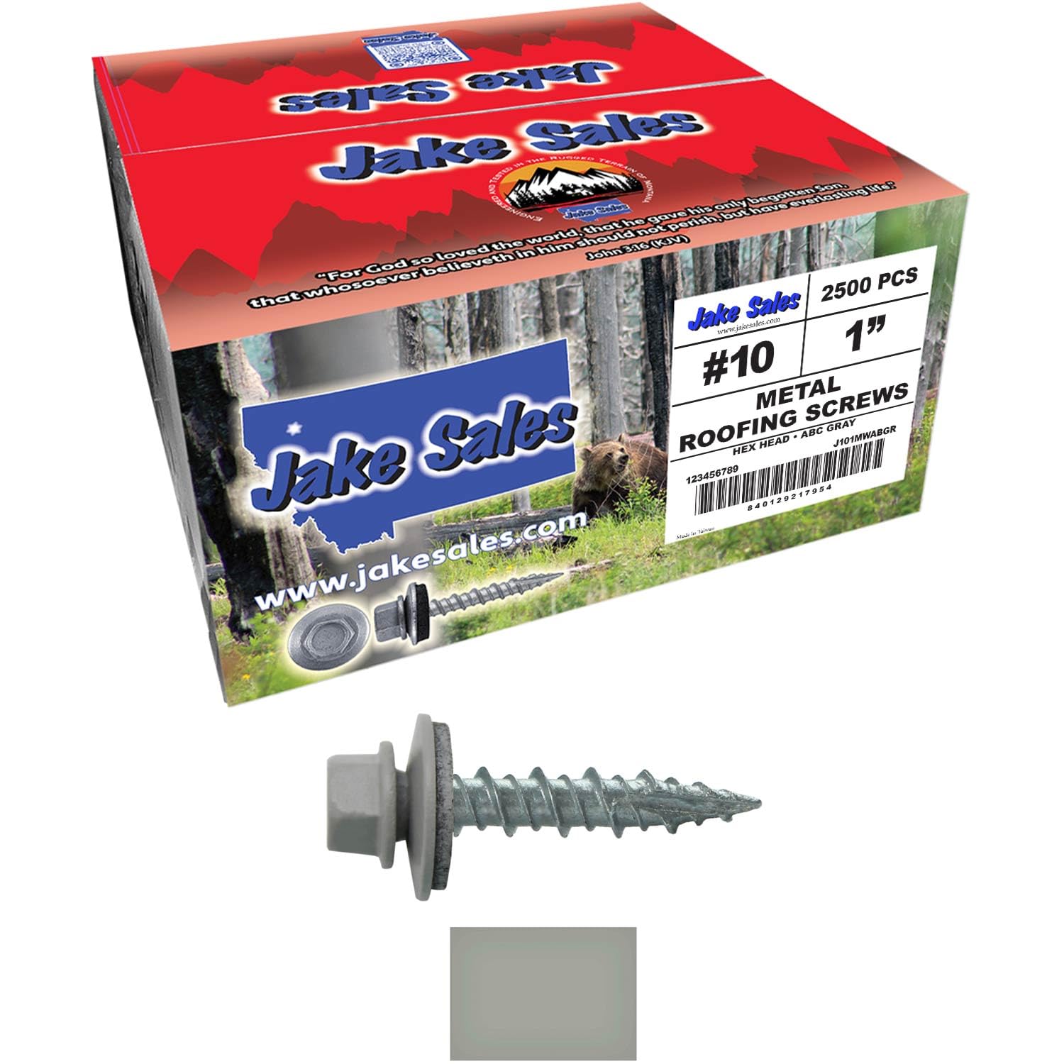 Metal Roofing Screws: (2500) 10 x 1 Dark Blue Hex Head Sheet Metal Roof Screw. Self Starting Metal to Wood siding Screws. EPDM Washer. Colored Head(10X1 MRS CASE)