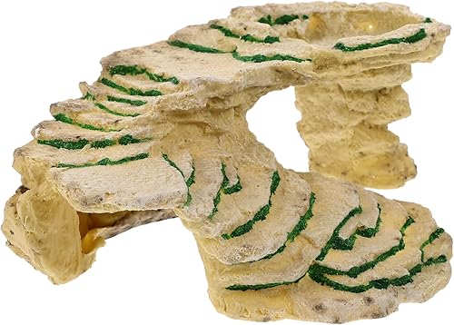 Balacoo Plataforma de tortuga para caja de accesorios de hábitat de tortugas para interiores, plataforma de basking de tortuga, refugio de resina