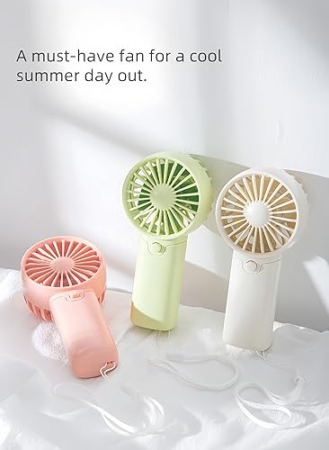 Miniatura 3 de Mini ventilador portátil, (2 pilas AAA, pilas no incluidas) ventilador de mano ligero perfecto para exteriores, viajes, oficina, senderismo y