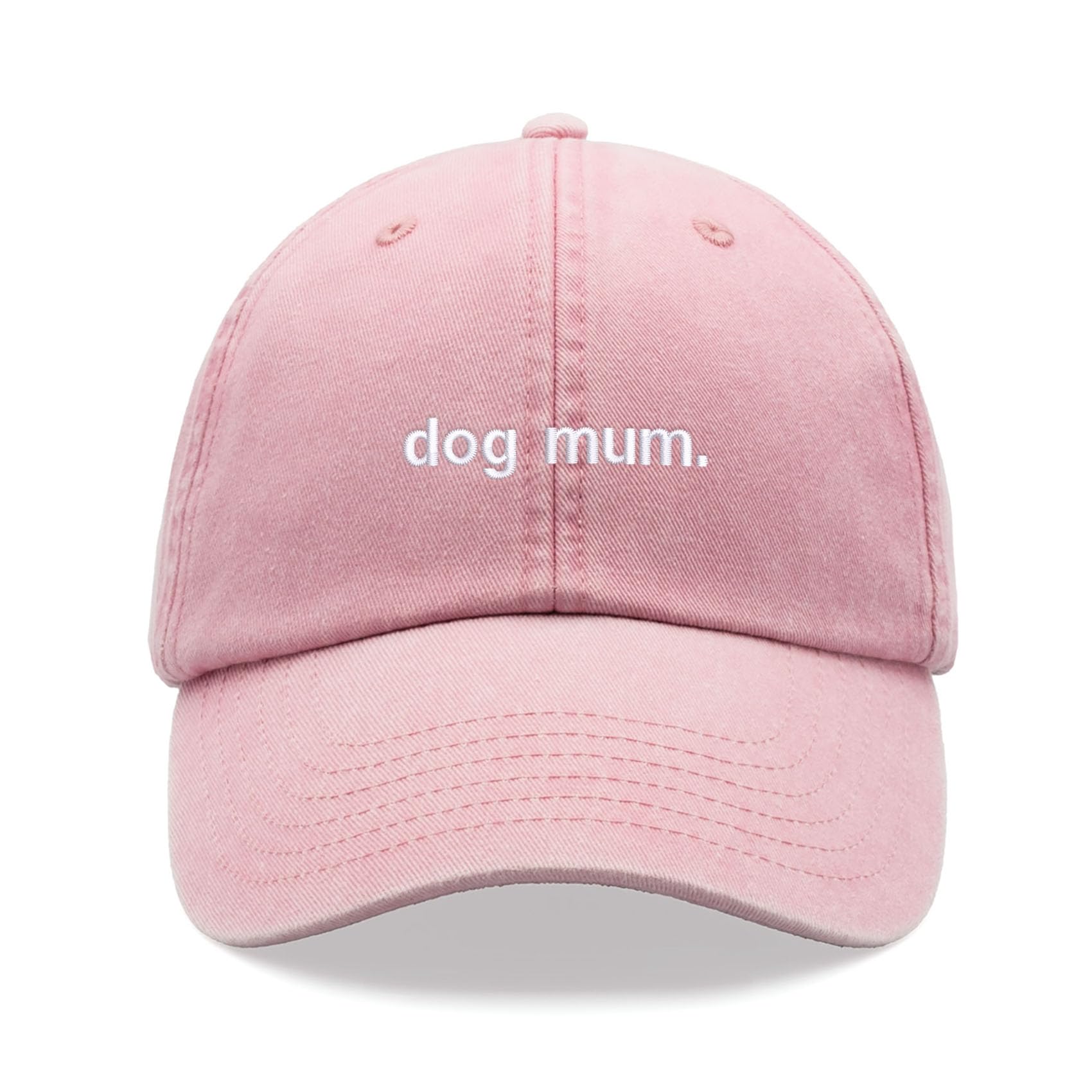 Dog Mum. Baseball Cap Vintage Washed Unisex Dad Hat Adjustable Dog Lady Pink