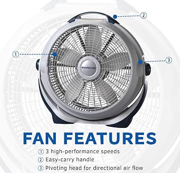 Lasko Wind Machine 20 Air Circulator, Black Wind 20