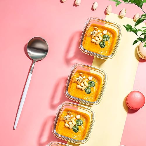 Miniatura 3 de Mini recipientes de vidrio para almacenamiento de alimentos, paquete de 12 frascos de vidrio pequeños de 5.4 onzas con tapas de bloqueo, recipientes