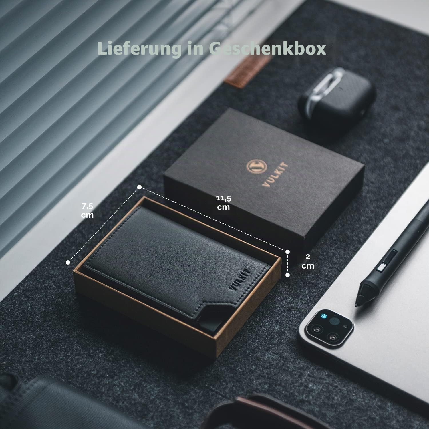VULKIT Kreditkartenetui RFID Blockierendes Pop Up Kartenetui aus Leder für Männer und Frauen, mit Geldscheinfach und Magnetverschluss