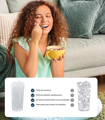 Vista 2 de Máquina de hielo Nugget para encimera, Silonn máquina de hielo de pellets masticables con función de autolimpieza, 33 libras/24H máquinas de hielo