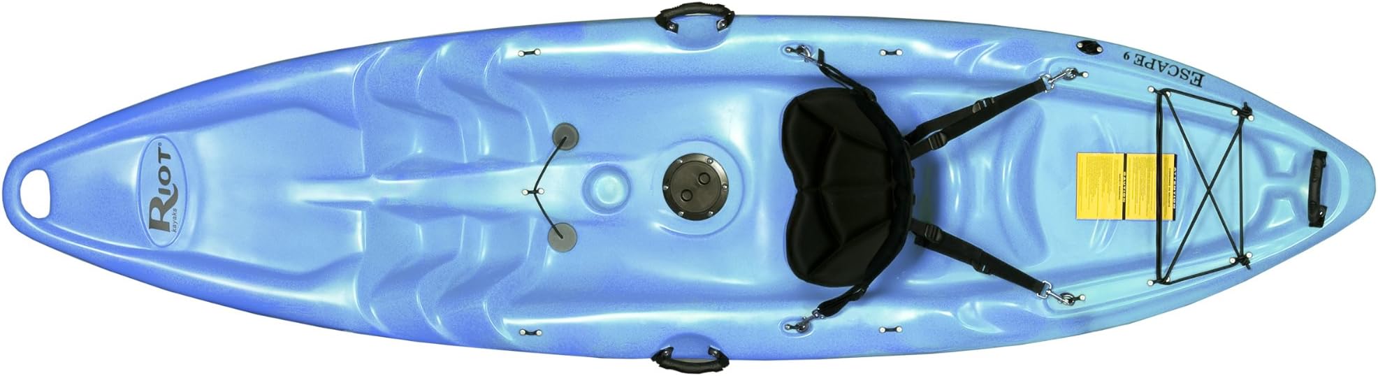 Riot Kayaks Escape 9 Sit-On-Top Flatwater Recreational Kayak (White/Blue, 9-Feet)