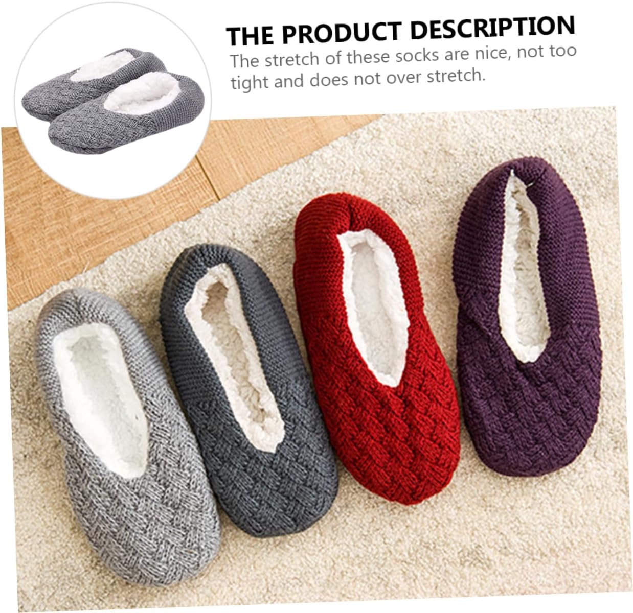 BESTYASH Thick Warm Winter Socks Anti-skid Floor Socks Grippers for Men Slipper