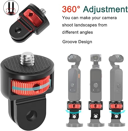 Miniatura 4 de Adaptador de montaje de trípode para accesorios Insta360 X5, adaptador de conversión de trípode de aleación de aluminio CNC con kit de tornillo de