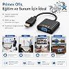 PrimeX PX-1240S HDMI to VGA Çevirici Adaptör, 30 cm Dijital Görüntü Dönüştürücü, HDMI Erkek VGA Dişi, Full HD Destekli Siyah Kablo Aparatı, PC Laptop Projeksiyon Monitör Uyumlu