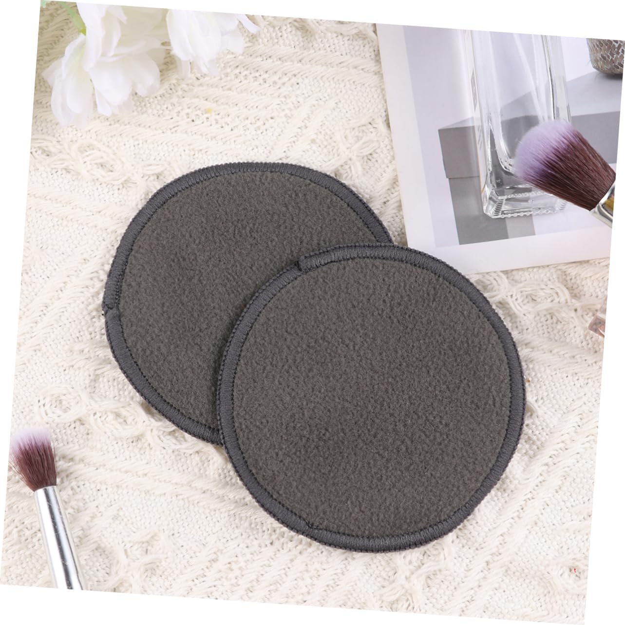 FOMIYES 11pcs Bamboo Charcoal Makeup Removal Pads Reusable Face Cleaning Soft and Gentle for Routine