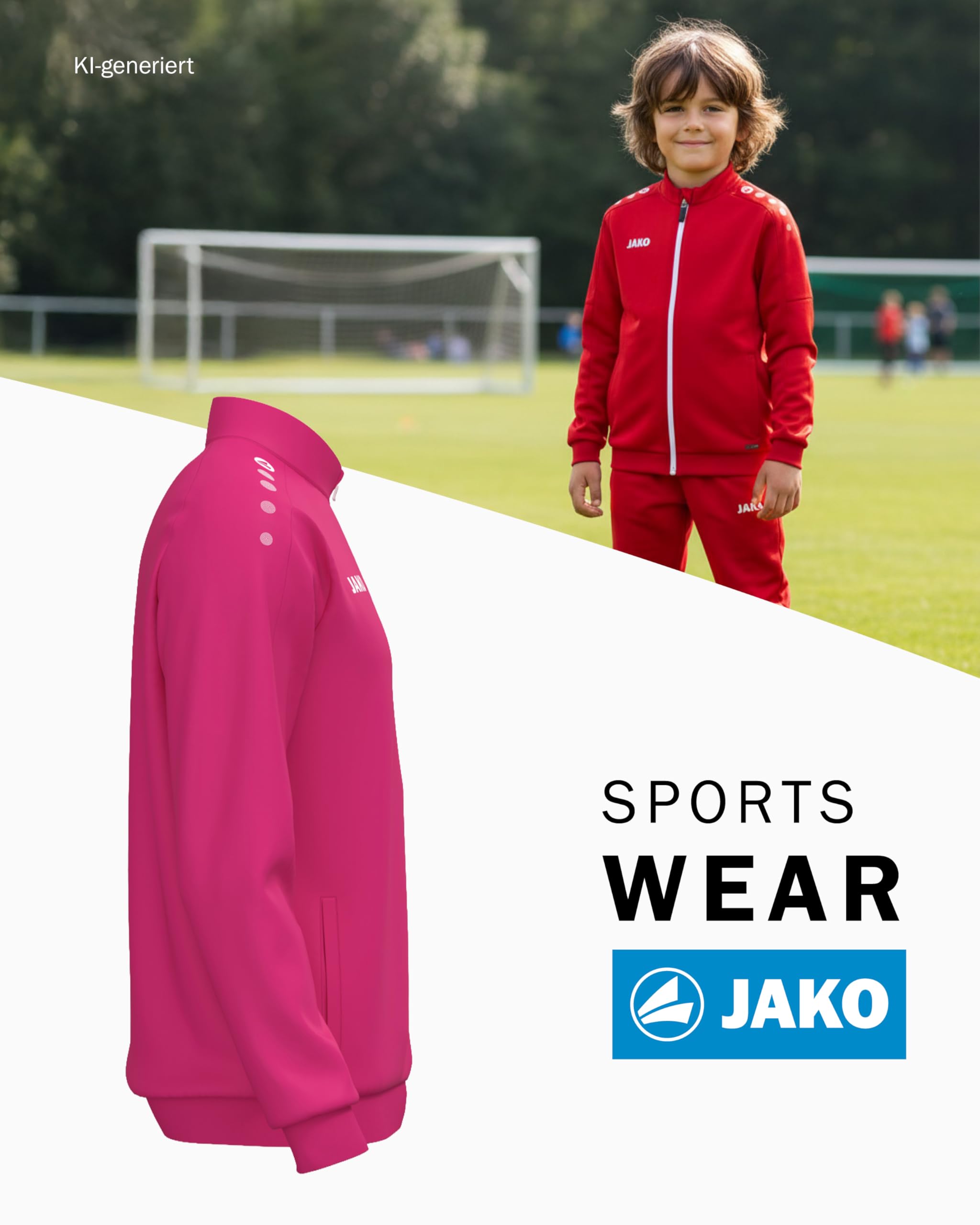 JAKO Polyesteranzug One – Sportanzug Kinder mit Keep Dry-Funktion, 100% recyceltes Polyester