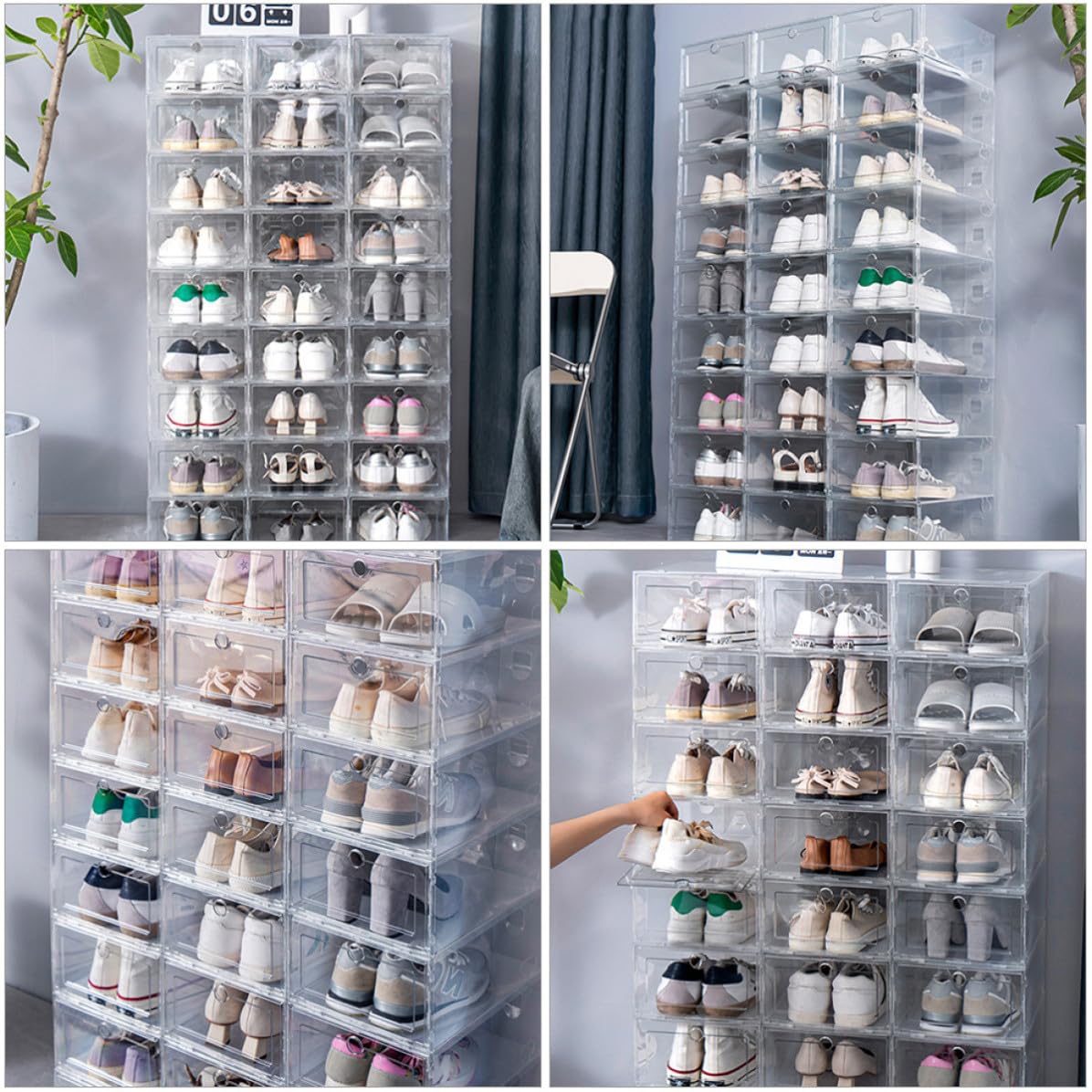 6 Piezas Caja Transparente para Guardar Zapatos Tipo Cajón