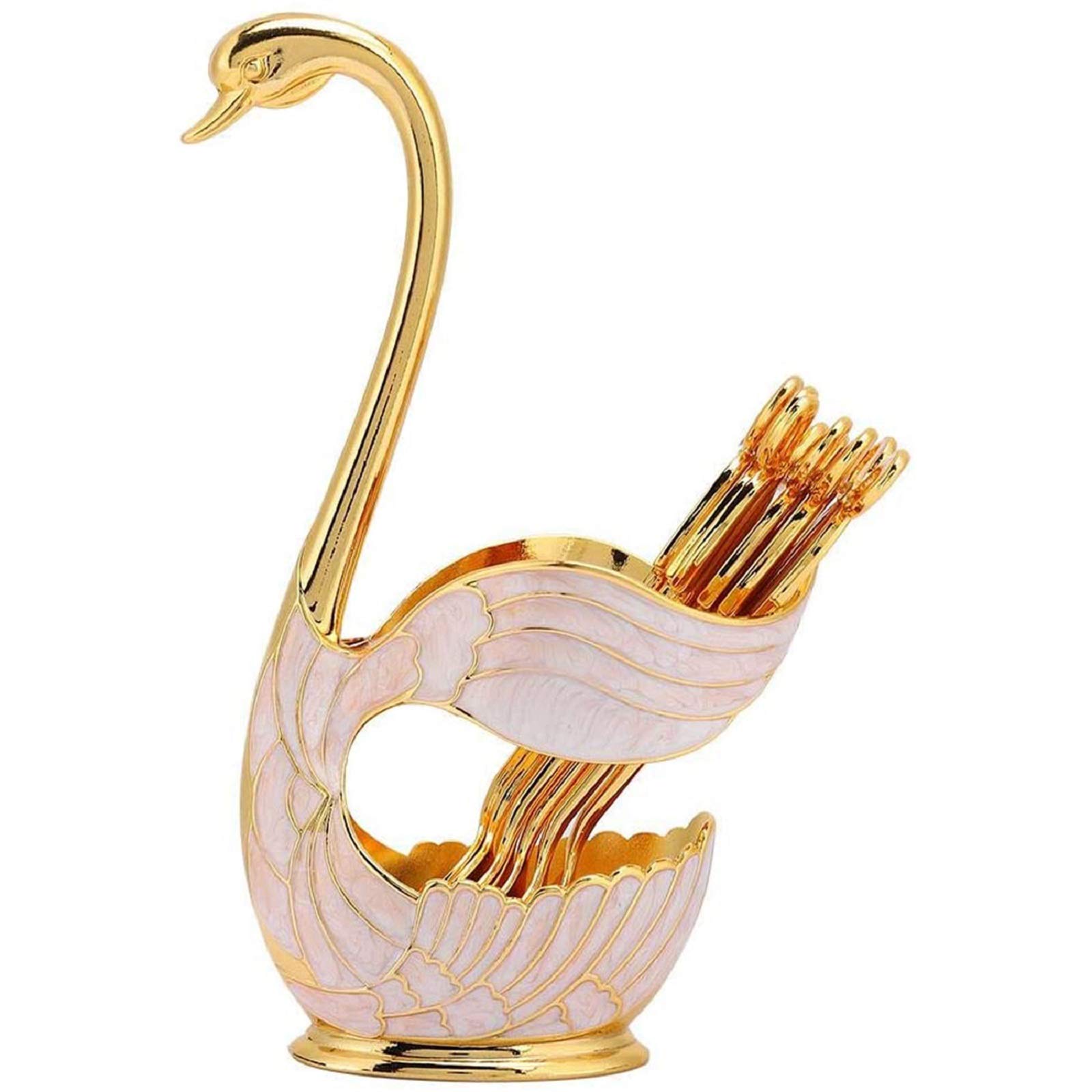 Agatige Set Di 6 Cucchiai Da Dessert Per Caffè, Cucchiaini Da Tè In Acciaio Inossidabile, Set Di Posate Per Torta Con Base A Forma Di Cigno Per Cucina