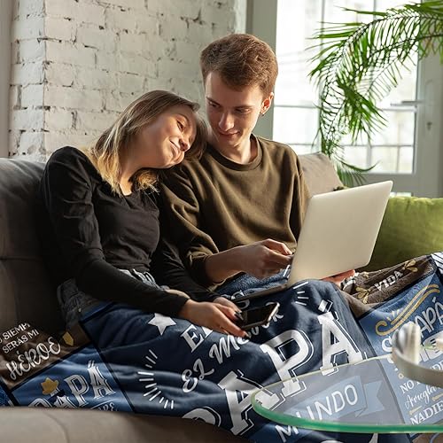 Miniatura 3 de Regalos para papá en español, regalo para papá, regalo para Papá Cumpleaños, manta para papá de 60 x 50 pulgadas en español, manta para papá de hijo