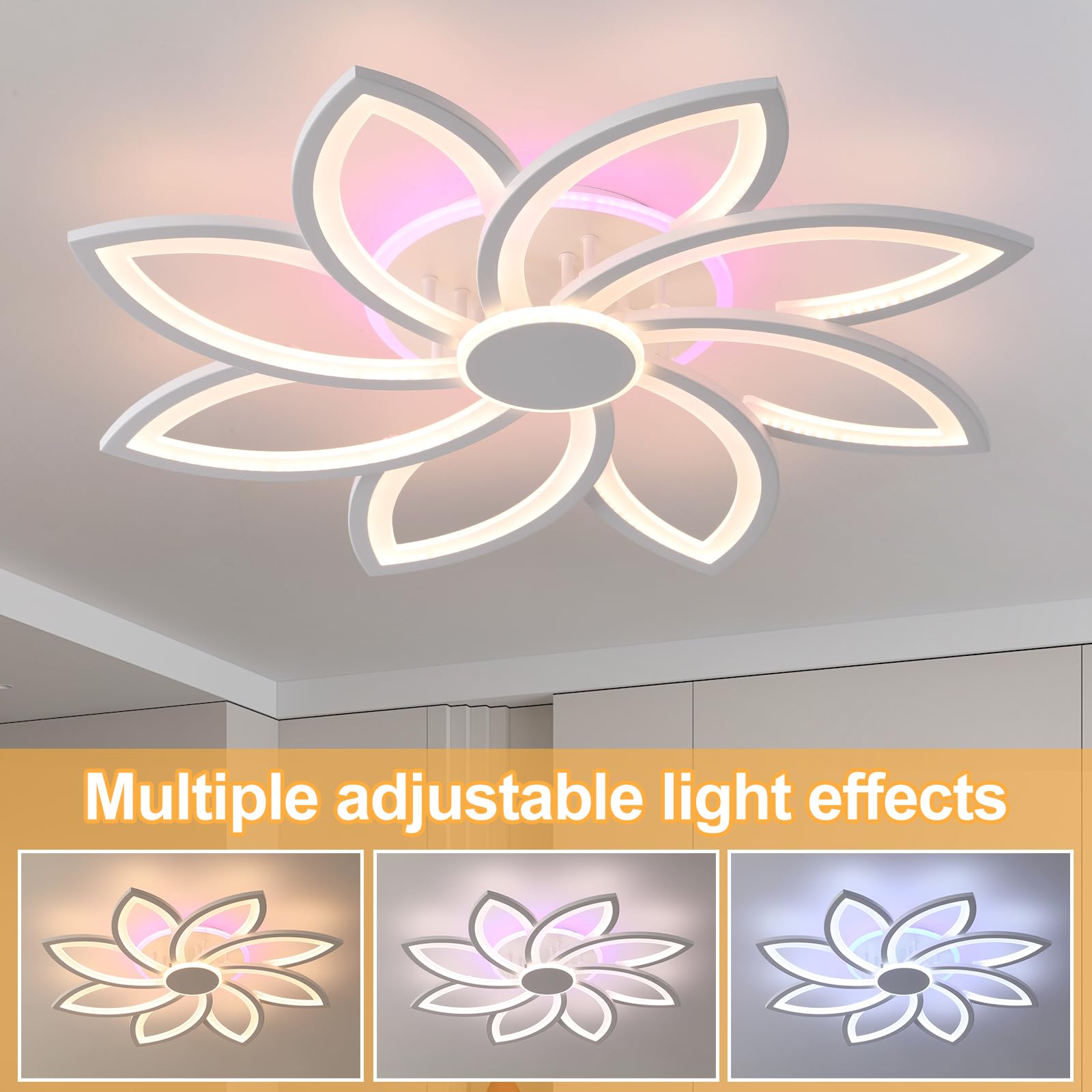 led deckenleuchte mit Fernbedienung,deckenlampe dimmbar,wohnzimmer lampe decke weiß,led lampen deckenlampen Innenbereich,moderne deckenleuchten 70W,energiesparend schlafzimmerlampe,3000-6000k