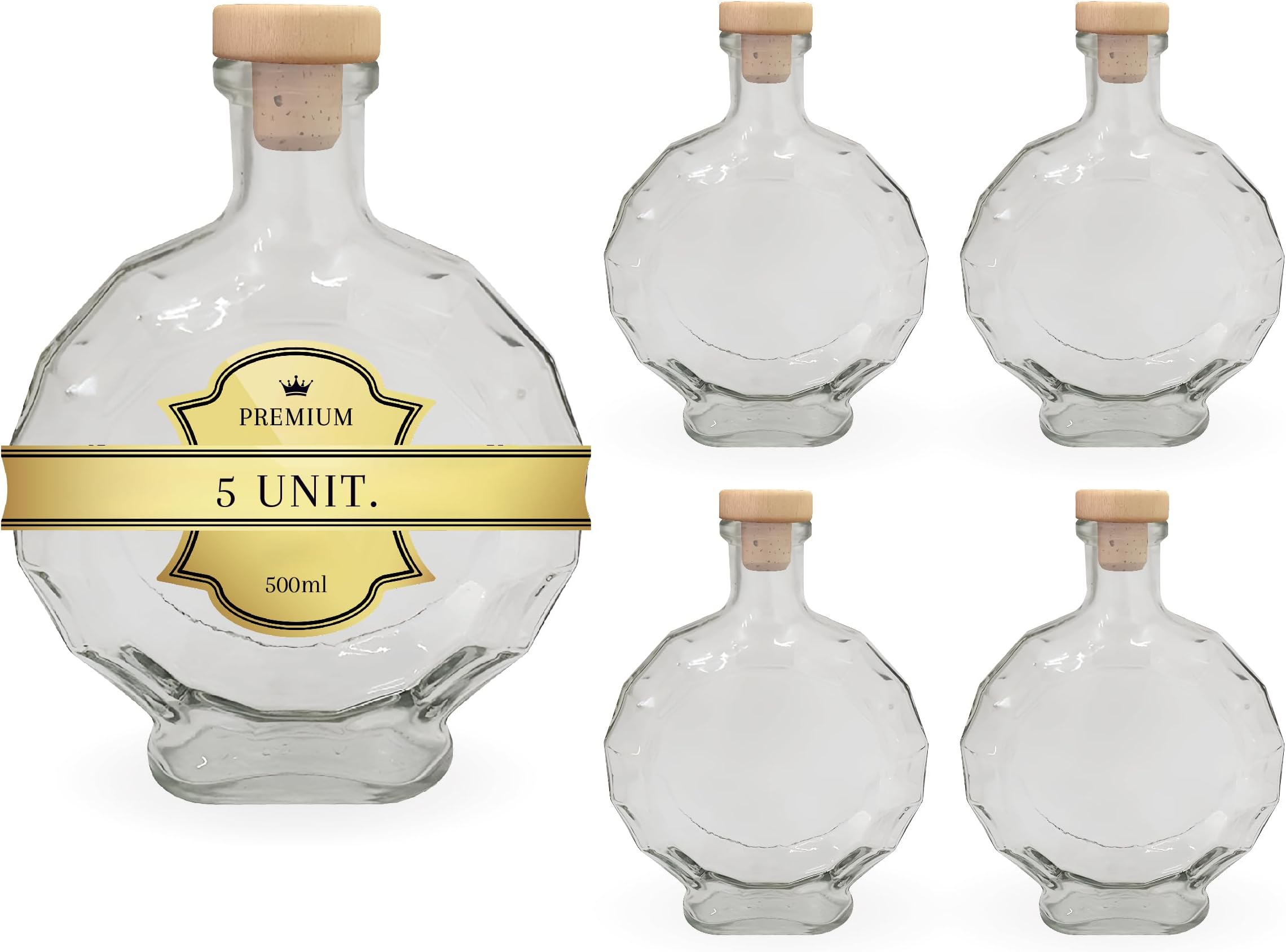 Bottiglie Vetro Da 500 Ml slkfactory, bottiglie di vetro vuote per vino, liquori, aceto, olio o