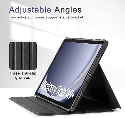 Miniatura 6 de CoBak Funda para Samsung Galaxy Tab A9 Plus de 10.9 pulgadas 2023, ángulos de visión múltiple, funda inteligente de piel sintética con función de
