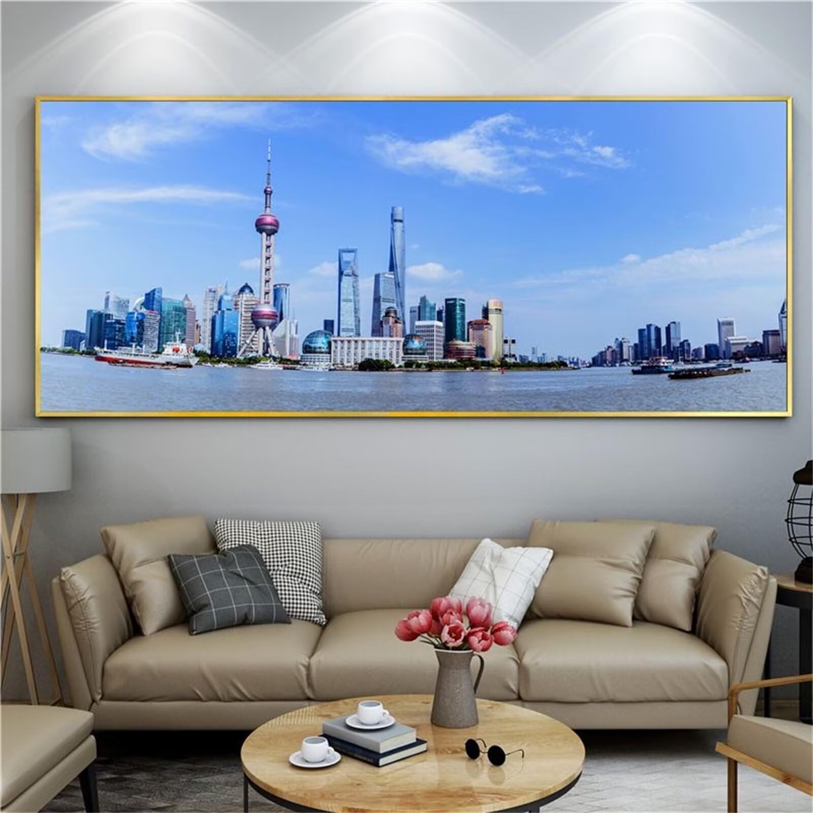 Broderie Diamant Grand Format 50x100cm paysages urbains pour décoration