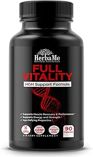 HerbaMe HGH Support Supplement for Men & Women, 90 Capsules – Naturally Supports Human Growth Hormone, Amino Acid Complex with Arginine & Colostrum – Supports Nighttime Recovery, Energy & Performance