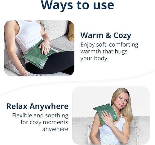 Miniatura 2 de Almohadilla térmica para microondas (con funda extraíble) Almohadilla de terapia de calor húmedo para microondas para espalda, cuello, hombros y