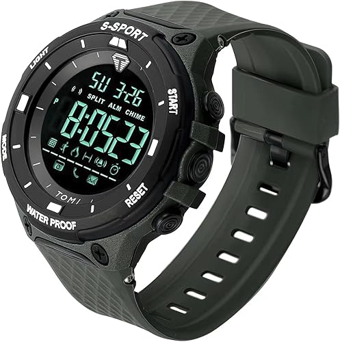 TOMI Reloj digital para hombre Relojes deportivos militares impermeables al aire libre cronógrafo militar relojes de pulsera para hombres con luz