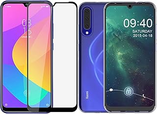 Domxteck (2 in 1 Pack Custodia Protettiva in Silicone Trasparente per TPU + Proteggi Schermo 9H per Xiaomi Mi A3/Xiaomi Mi CC9E