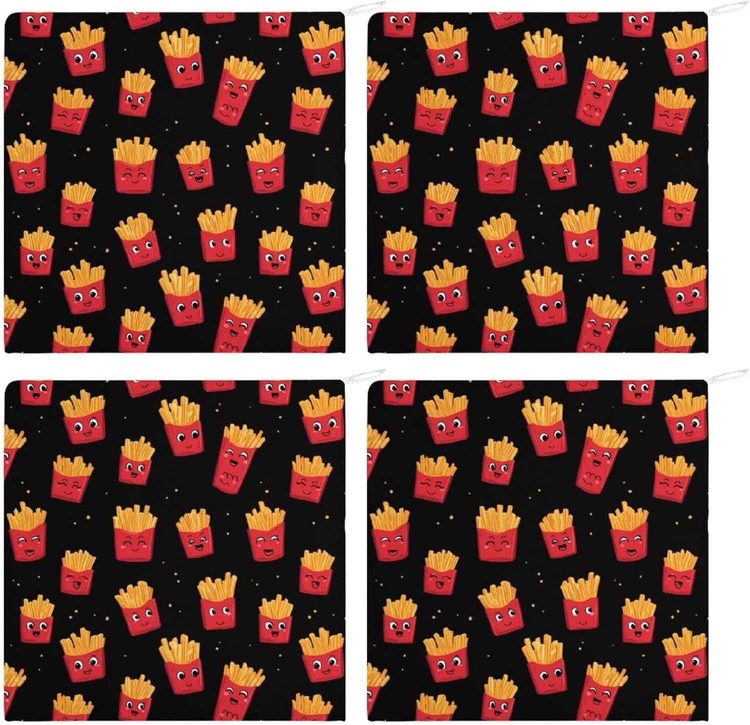 French Fries Hand Towels for Bathroom Handkerchief | Absorbent,with Hanging Loop,Kitchen Towels,for Home Hotel,Soft