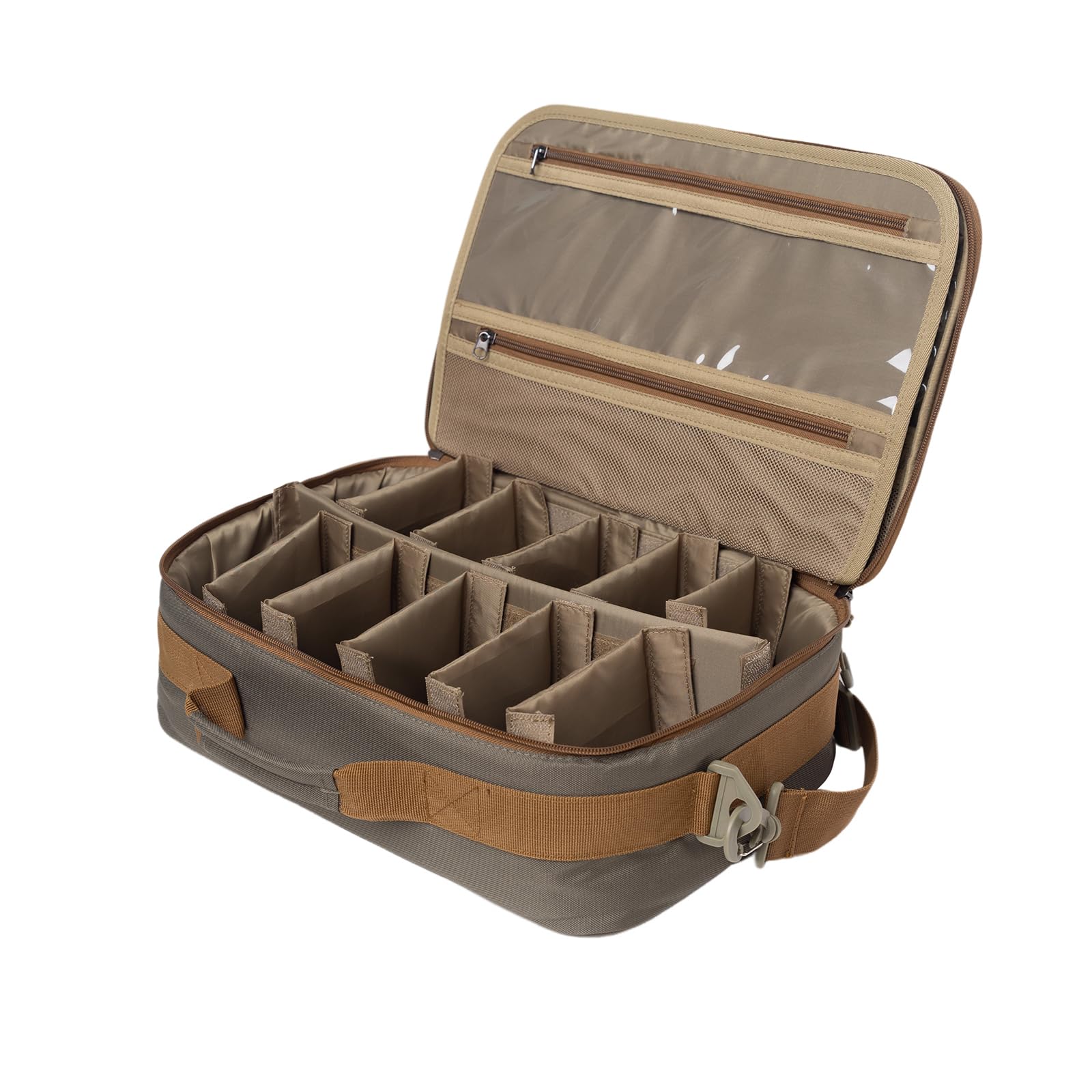 Ussuris Fly Fishing Reel Case with Mesh Pocket Customize Storage Fishing Reel and Gear Bag