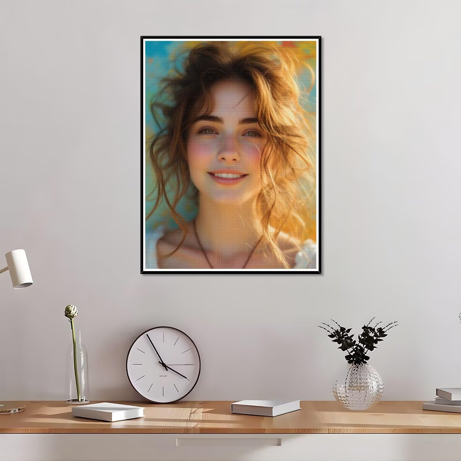 Diamond Painting Personalizzato, 5D DIY Diamond Painting Kit Completo Personalizzato, Kit per Pittura Diamante Personalizzati Con Foto, Mosaico Personalizzata Regalo per Arte Domestica 60x110cm L-38