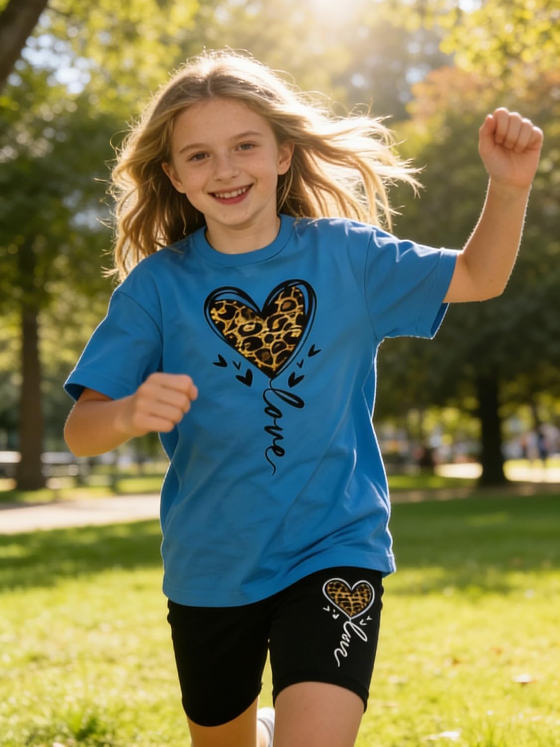 Little Girls Summer Clothes Set Teen Girls 2-Piece Outfit Trendy Short Outfits for Teens Size 6-12 Years - Image 3