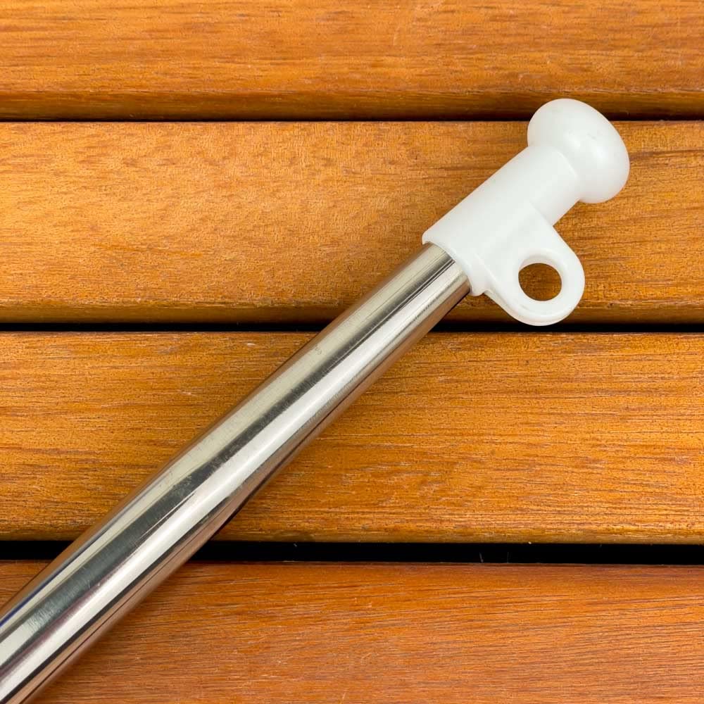 GATE14® Asta Portabandiera per Barca in Acciaio Inox e Base in ABS Lung. 40 cm Ø 14 mm