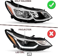 Vista 2 de JSBOYAT Compatible con Chevy Cruze 2016-2019 Ensamble de Faros Delanteros de Reemplazo Halógeno Sin Proyector Faro Delantero de Fábrica Estilo OE