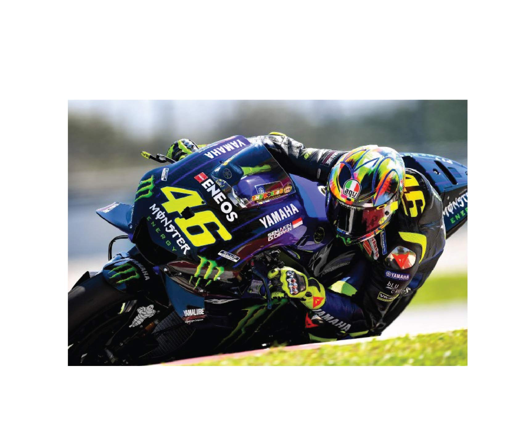 Valentino Rossi Vr 46 Posters for Wall Room Home Bedroom Boys Room Decoration Large Size 300 GSM Valentino Rossi Vr 46 Wall Posters Multicolored L x H,18 Inches X 12 Inches.