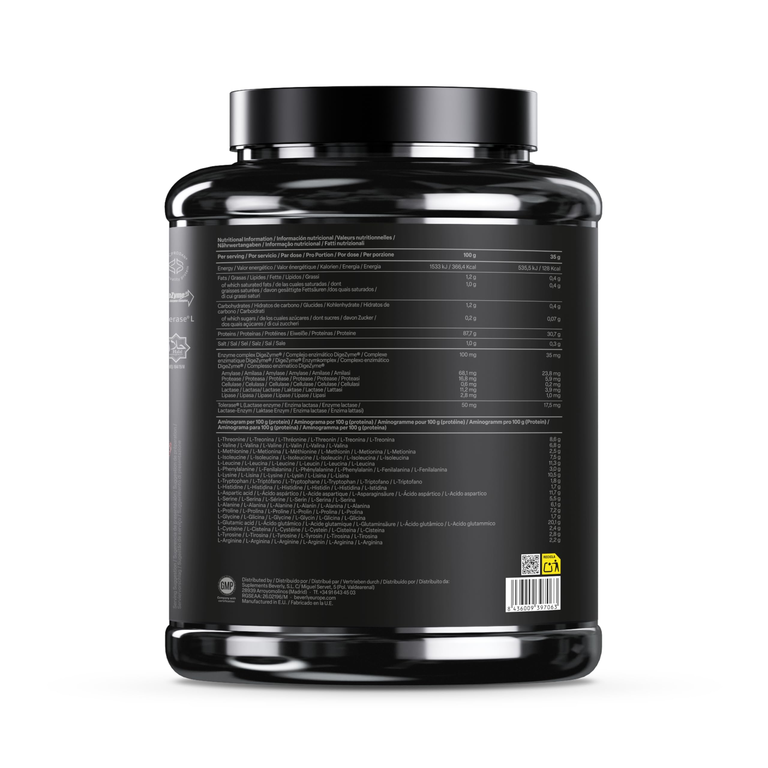 Beverly Isolate CFM - Isolat de protéines de lactosérum Lacprodan - 2 kg - 30 g de protéines par portion - 58 portions - Tonifie et augmente la masse musculaire - Saveur (2 KG, CHOCOLAT NOISETTE)