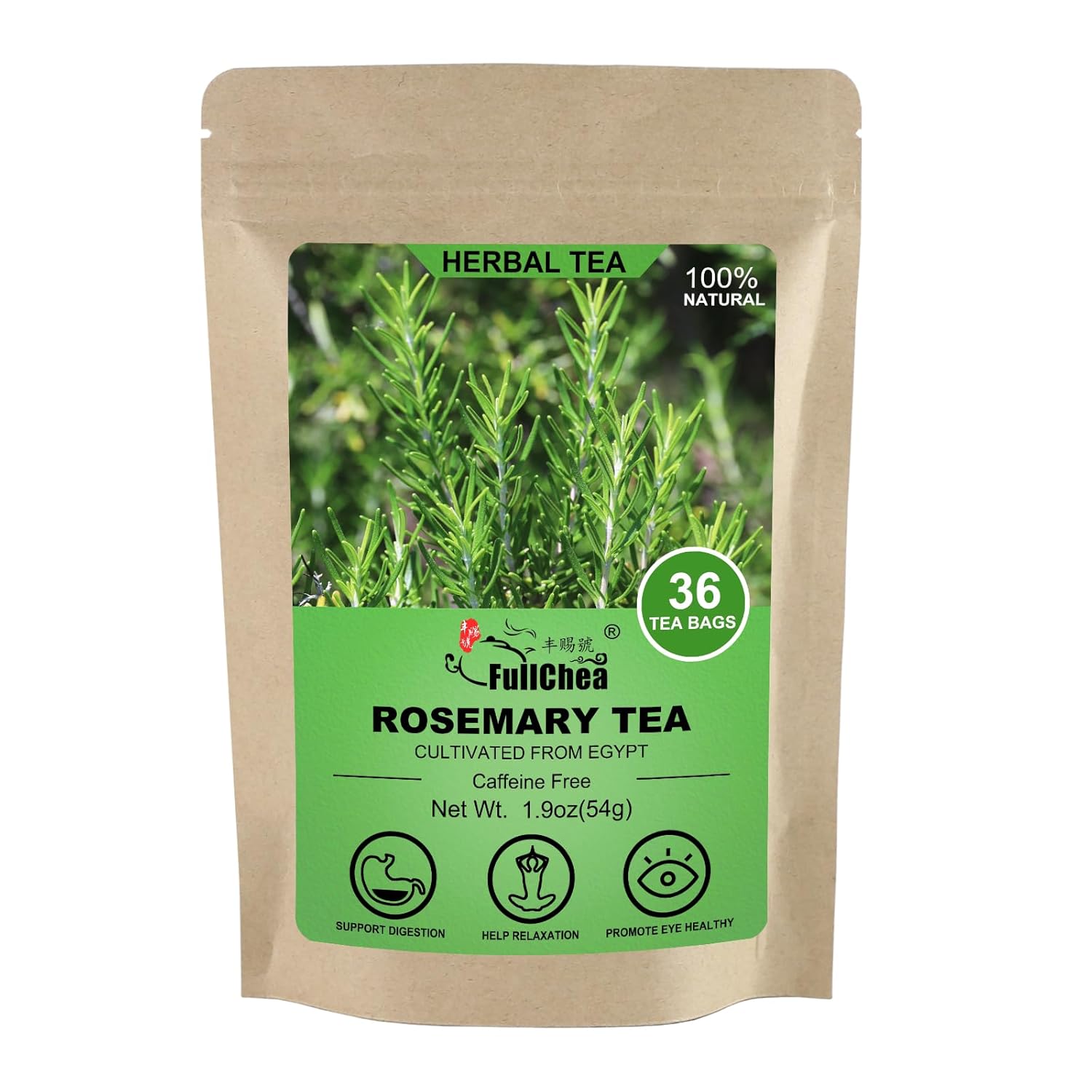 FullChea Rosemary Tea Bags, 36 Teabags, 1.5g/bag