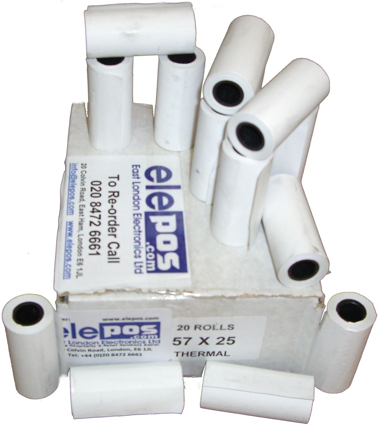 elePOS57x25 mm rolls, 57x25 mm roll (20 Rolls)