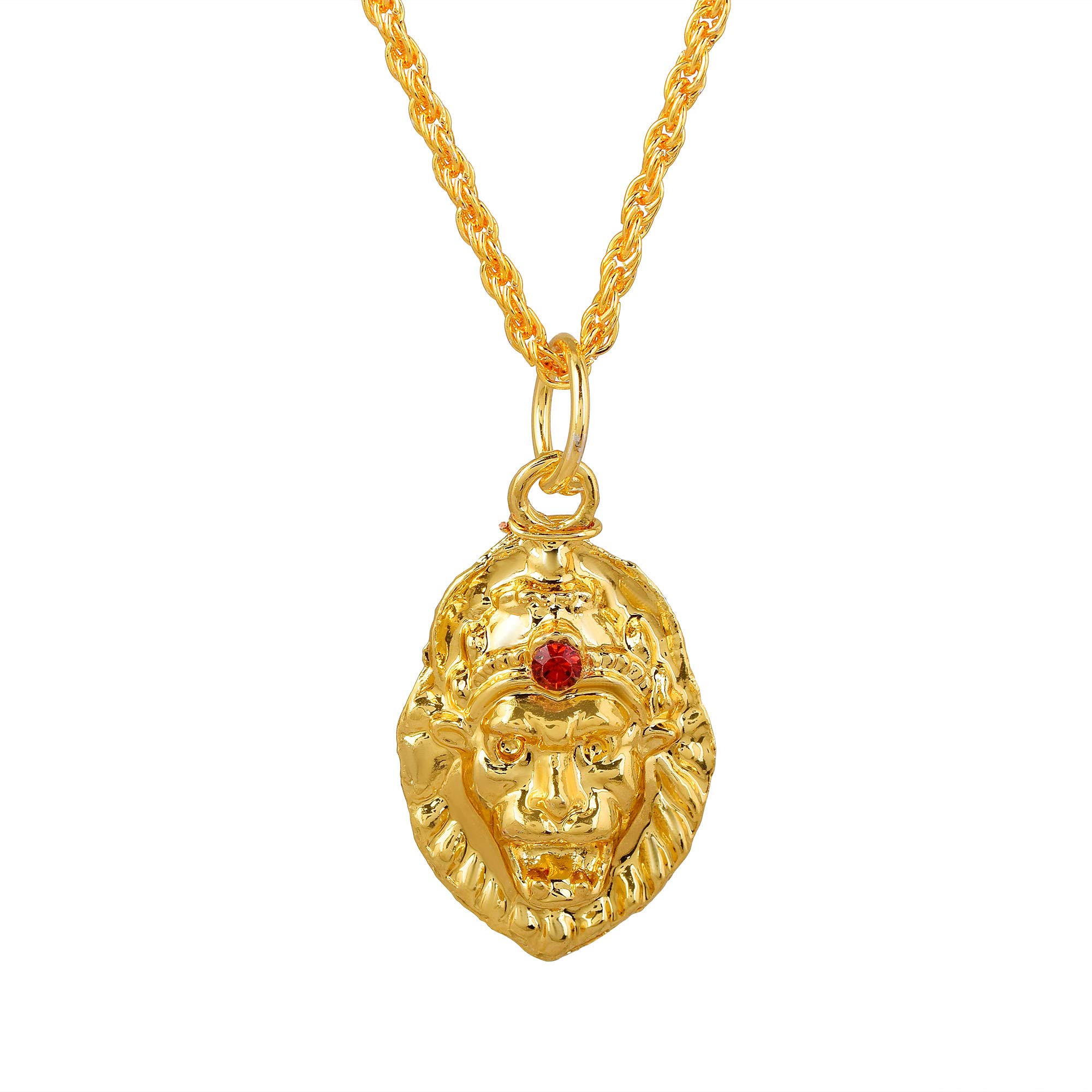 Gold Tone Lord Narasimha God Narsingh Chain Pendant Locket Religious Jewelry for Men Boys Girls and Women-image-11