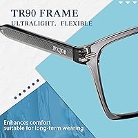 Vista 5 de Gafas de Bloqueo de Luz Azul para Hombres, Gafas de Computadora sin Graduación para Gaming Anti Fatiga Ocular y Resplandor UV RF6201 Gris