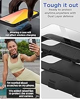 Vista 5 de AICase Funda con Clip tipo Pistolera Compatible con iPhone 15 Pro Max con Protector de Pantalla de Vidrio + Lente de Cámara, Protección Resistente