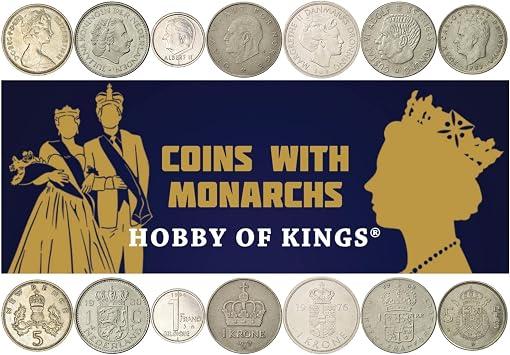 7 Coin Collection | Monarchs of Europe | Kingdoms | Kings | Queens | Crown | Realm | Government | Kingship | Aristocracy | Nobility | Queenship