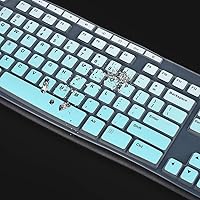 Vista 4 de Funda de teclado para teclado Logitech MK370 MK295 MK270 K270, protector de piel para teclado Logitech MK370 MK270 K270 - Gradual Mint