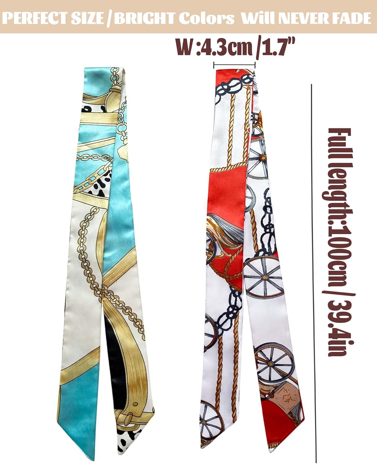 Women's Scarfs for Bag Handles Scarf Band Hair Neck Scarves Fashion Girl's Gifts