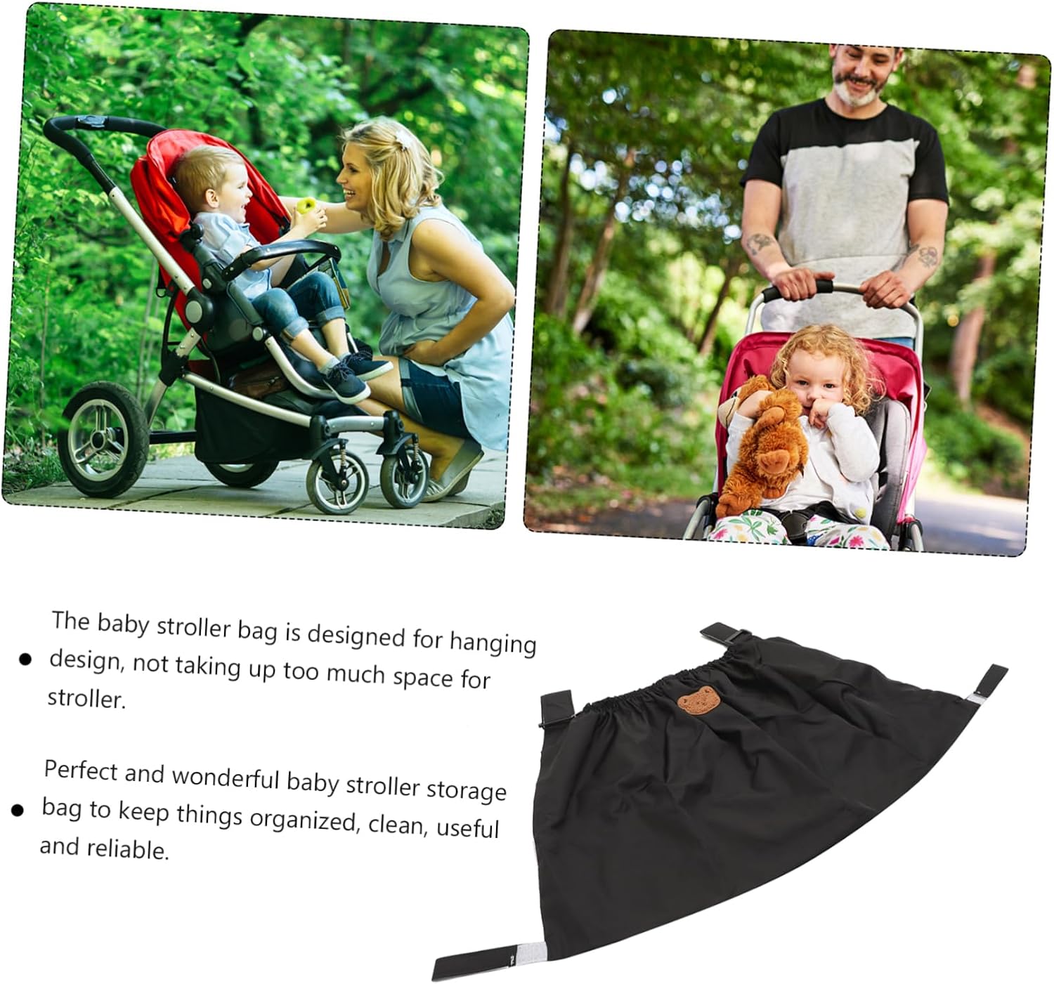 BESPORTBLE Baby Bottle Storage Tote Bag for Stroller Hanging Organizer Adjustable Straps Waterproof Fabric for Moms Go