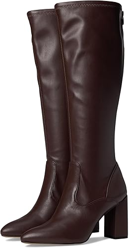 Franco Sarto Womens Katherine Wide Calf Knee High Boot Dark Brown Faux Leather 5