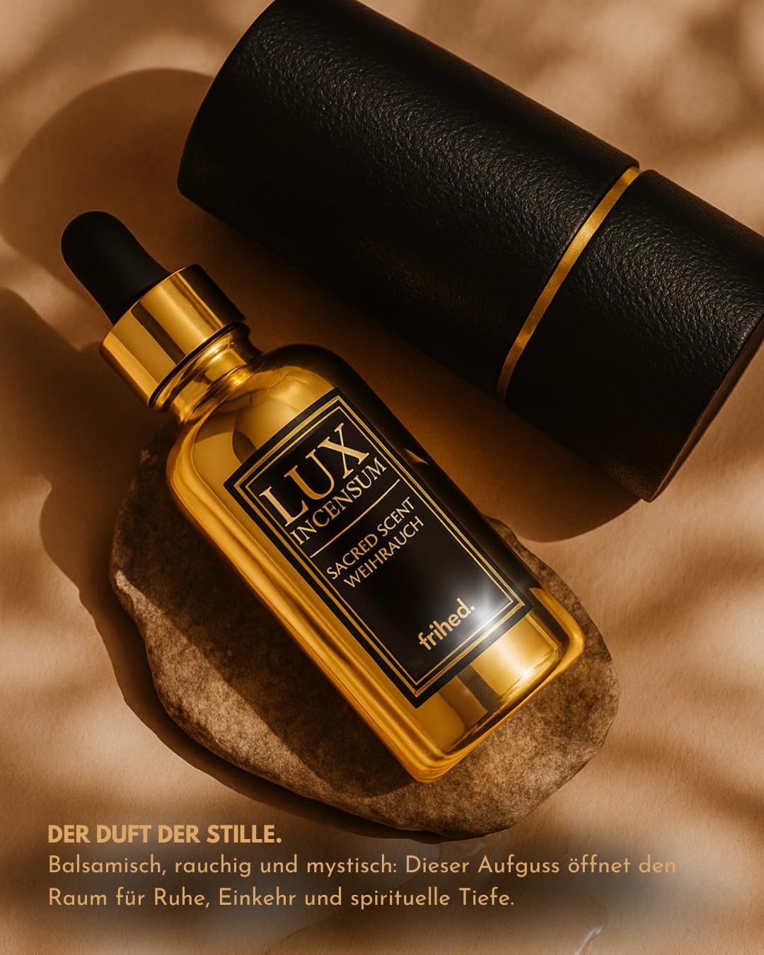 frihed.® Saunaaufguss mit Weihrauch – Sauna Duft erdig & warm – luxuriöser Aufguss für alle Sauna Arten – hochwertiges Aufgussmittel mit Pipette – Saunaöl – Wellness Geschenk Made in Germany (100 ml)