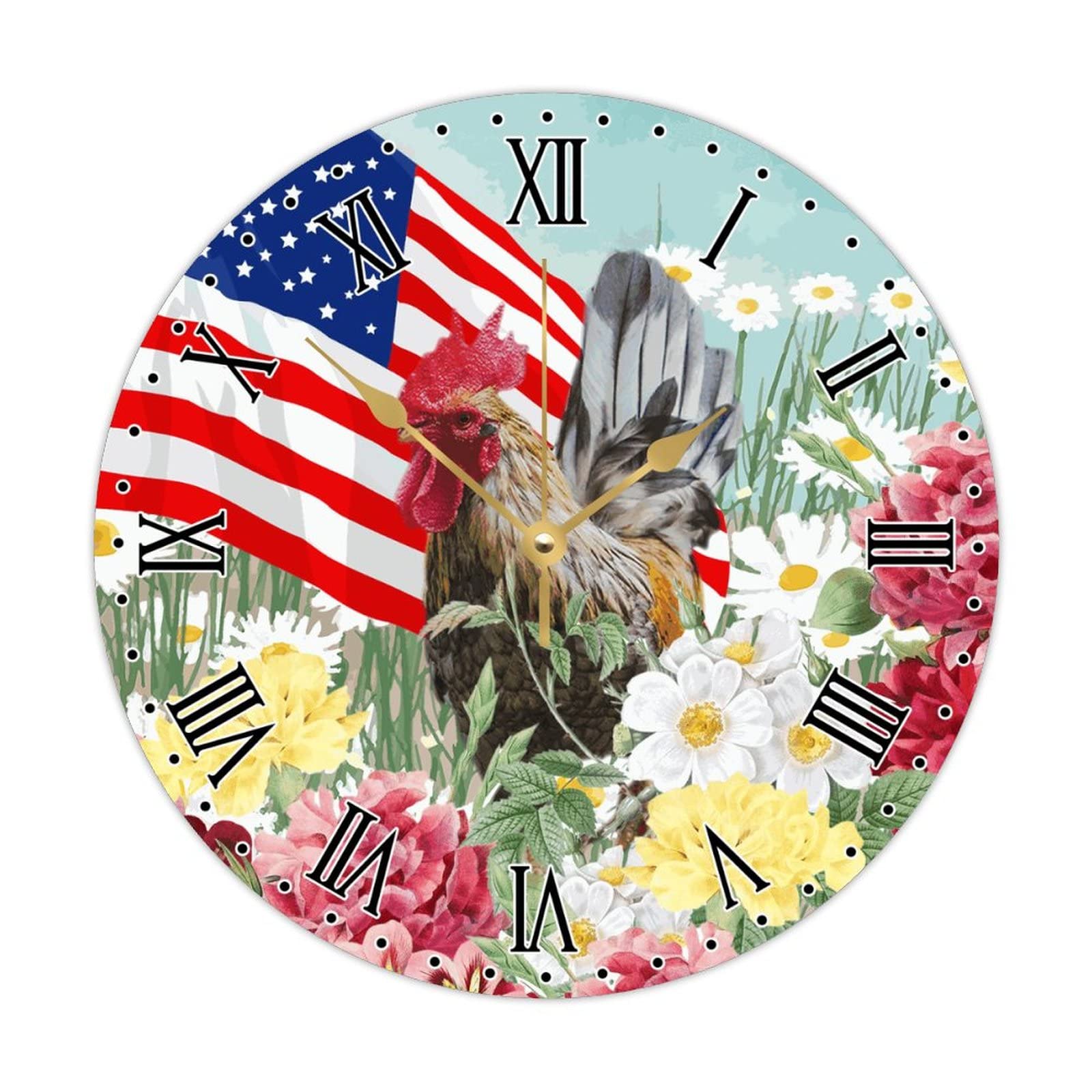 Horloge murale ronde en bois sans bruit pour sommeil paisible