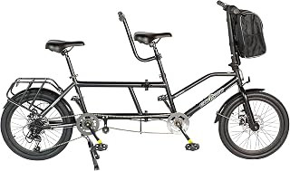 ECOSMO 20" New Folding City Tandem Bicycle Bike 7SP SHIMANO with Disc Brakes - 20TF01BL