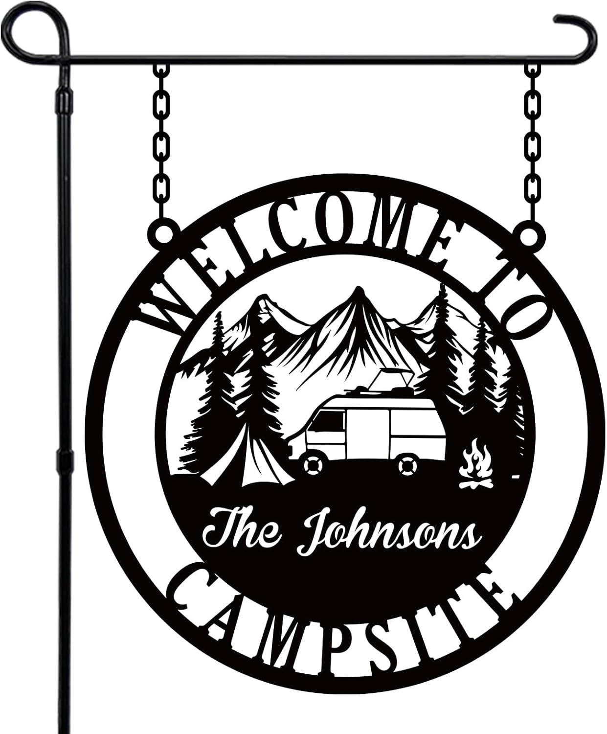 Custom camping decor for camper Yard Sign, Personalized Happy Camper Metal Signs, Hanging Camping Sign, Camper Decor, RV Decor, Custom Campground Sign, gifts for rv owners